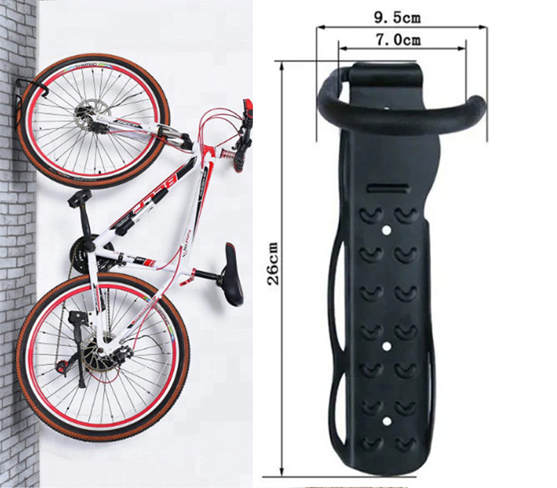 Support de suspension de vélo mural noir simple avec plateau de pneu pour magasin