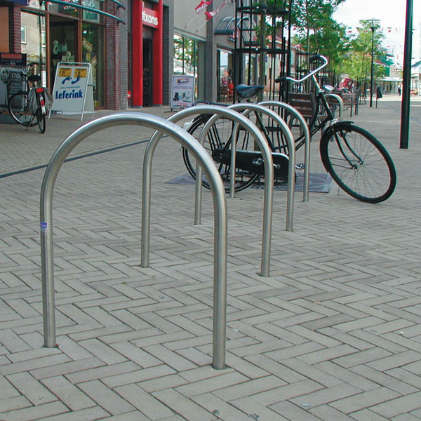 Support à vélo de trottoir d'appartement le moins cher en acier Staniless pour le stationnement de vélos
