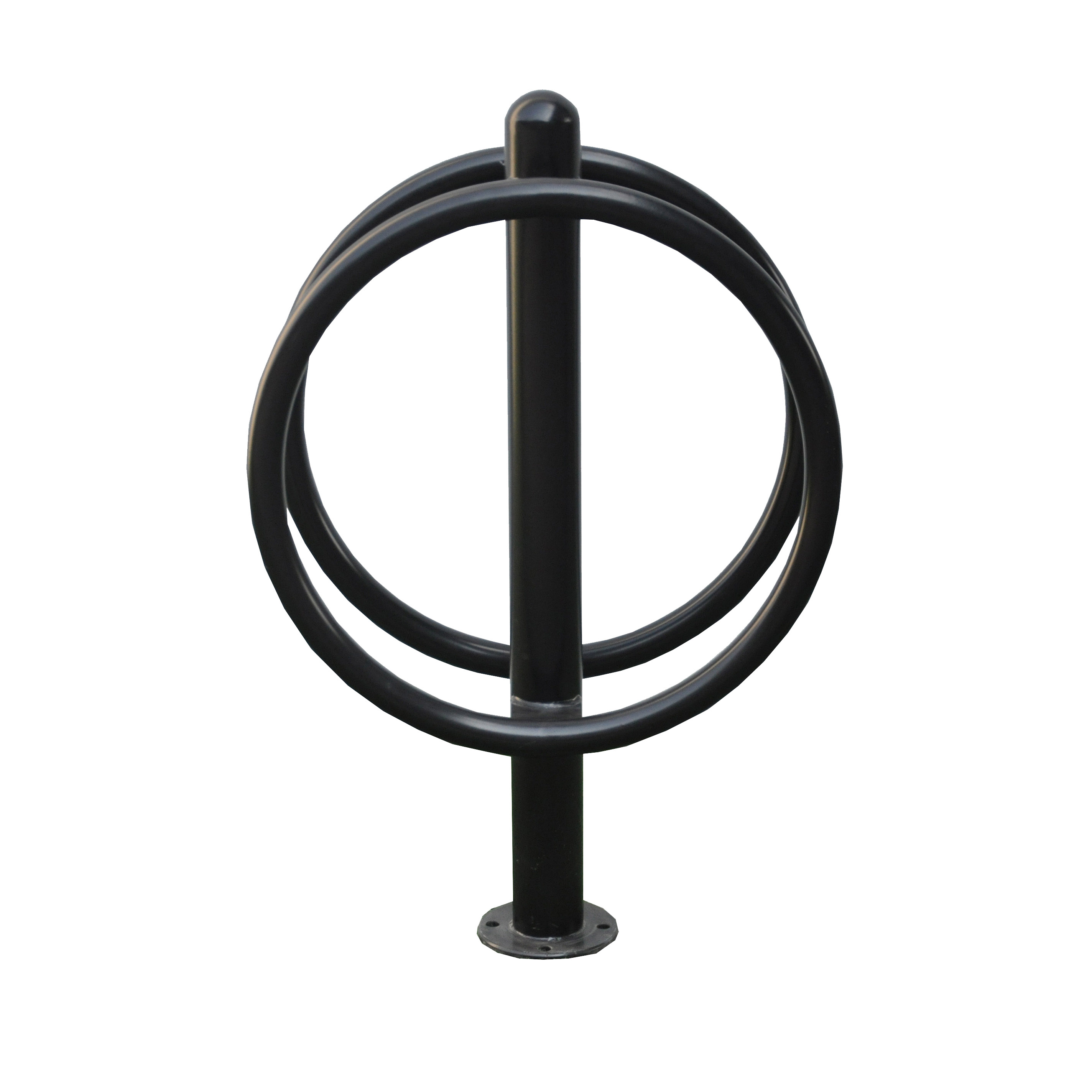 Type public de plancher de support de vélo de stationnement noir enduit de poudre